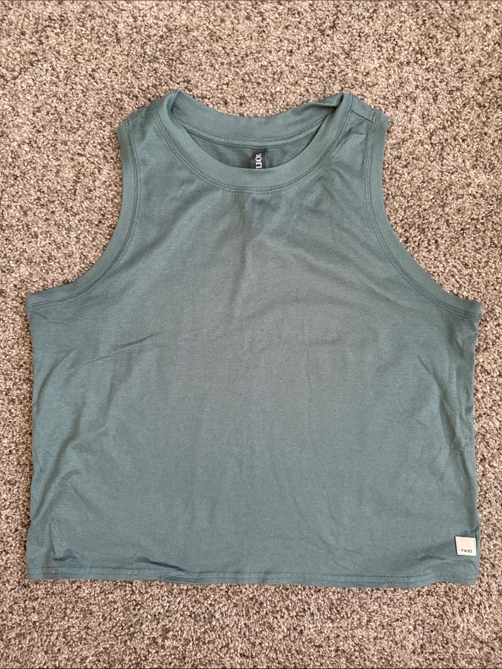 Vuori Women's Crop Tank Top - Dusty Teal Green